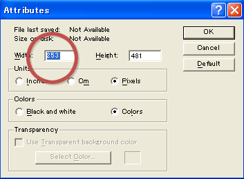 Check the figure in Width