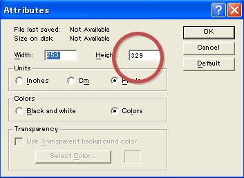 To make the height and width of the image at a ratio of 4 to 3, 
			enter the figure in Height, multiplying a figure in Width by 1.3 and click on OK button